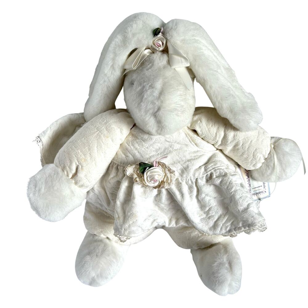 Bunnies By The Bay White Plush Bunny Cozette Soft Handmade Bunny 90s by Maria